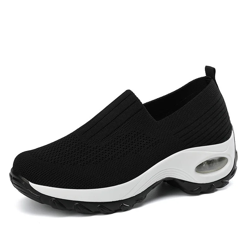 Breathable Mesh Slip-On Sports Shoes Comfortable Thick Bottom