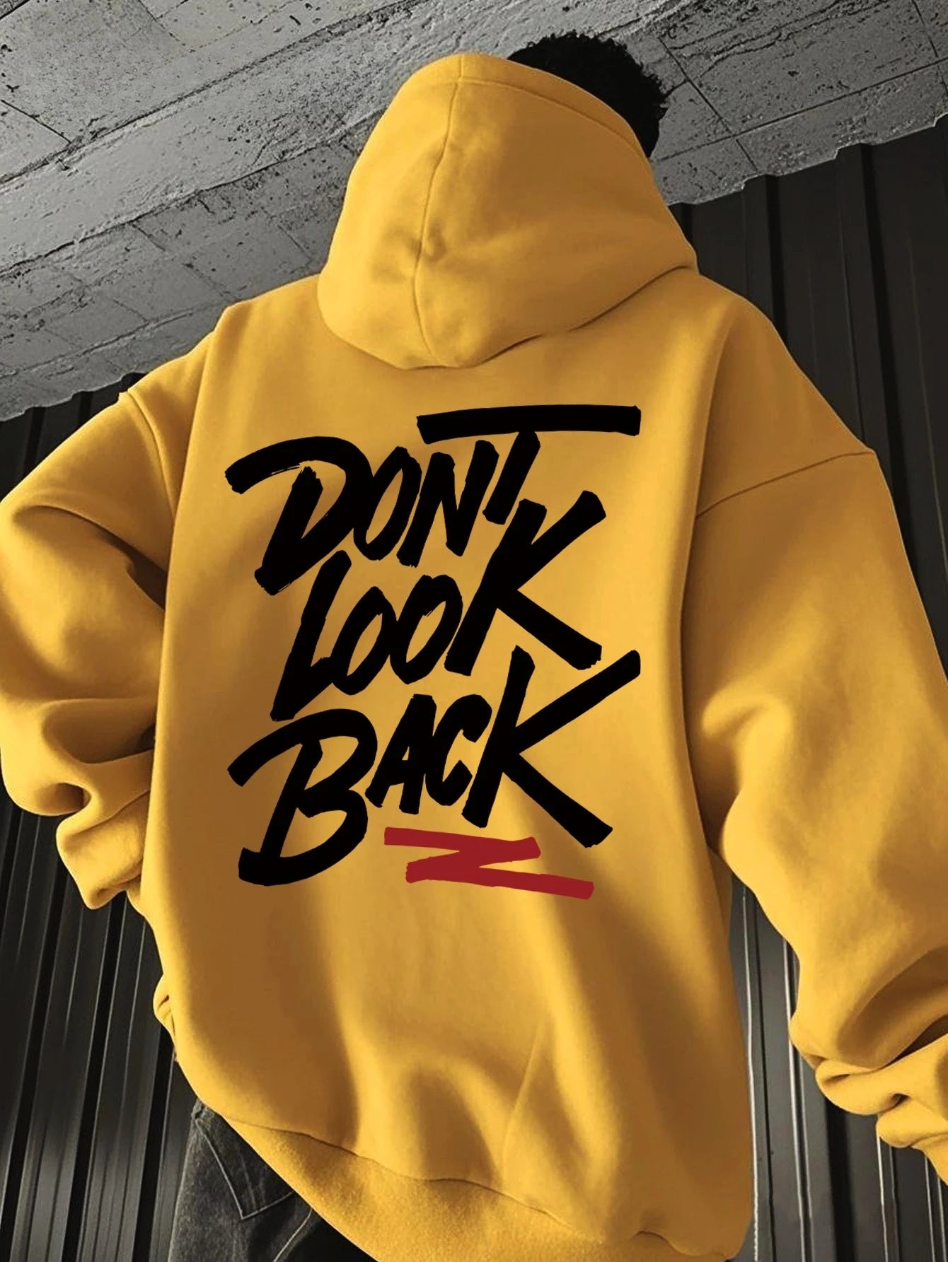 2025 Hooded Sweatshirt (Back Label "No Longer Looking Back") New Men's Pullover Long-sleeved Drawstring Hooded Sweatshirt