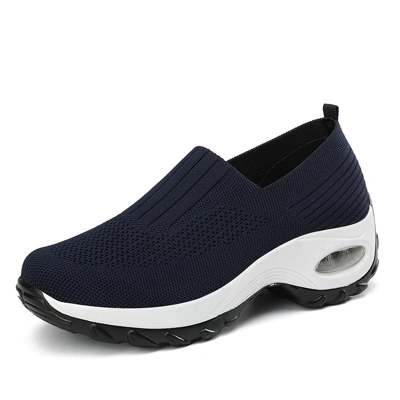 Breathable Mesh Slip-On Sports Shoes Comfortable Thick Bottom