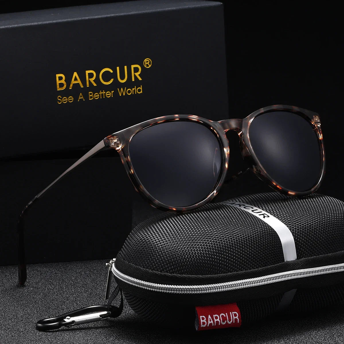 BARCUR Retro Circular Polarized Sunglasses for Women – Fashion Travel UV400 Protection TAC Lens – Durable Comfortable Plastic Titanium Frame Stylish Summer Eyewear – Trendy Mirror Lens Gift Box Included