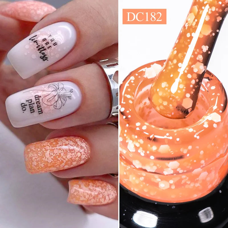 Mtssii 7ml Neon Snowflake Gel Nail Polish Fluorescent Gel UV LED Semi Permanent Glitter Snow Sequins Nails Art Design Varnishes