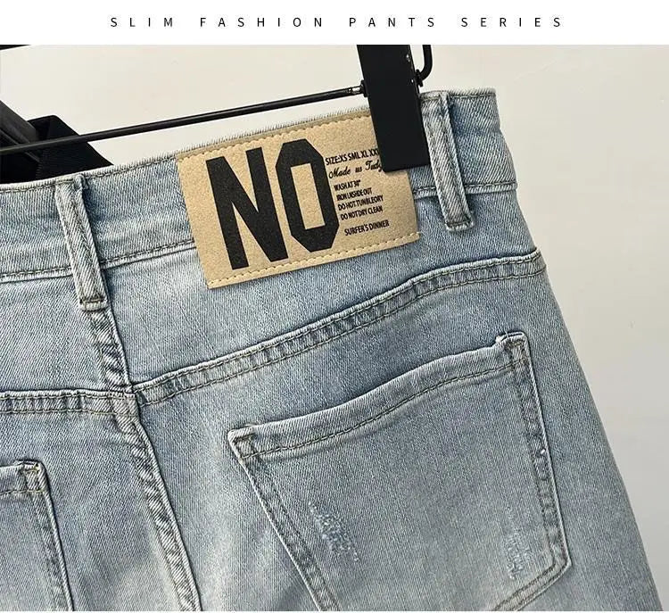 Men Skinny Jeans – Light Color Slim Fit Casual Fashion Denim