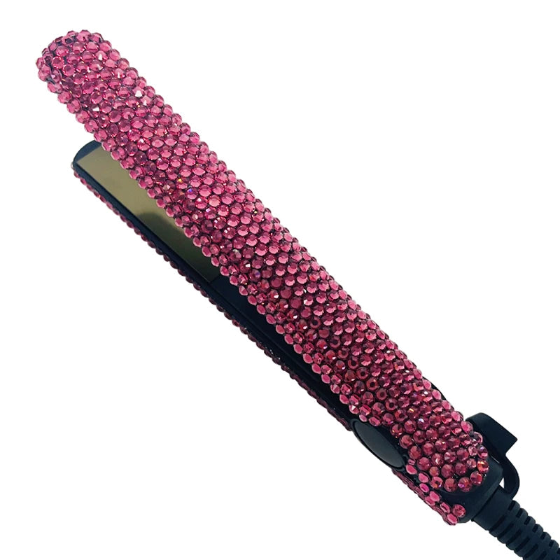 Hair Straightener Mini Flat Iron Curler With Diamonds 2 in 1 Portable Mini Bangs Tourmaline Plate Flat Iron For Short Hair