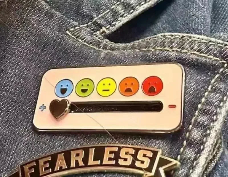 Mood Conversion Energy Brooch Can Slide My Social Energy Badge Expression Badge Men Women Pins for Backpacks Badges Metal Pines