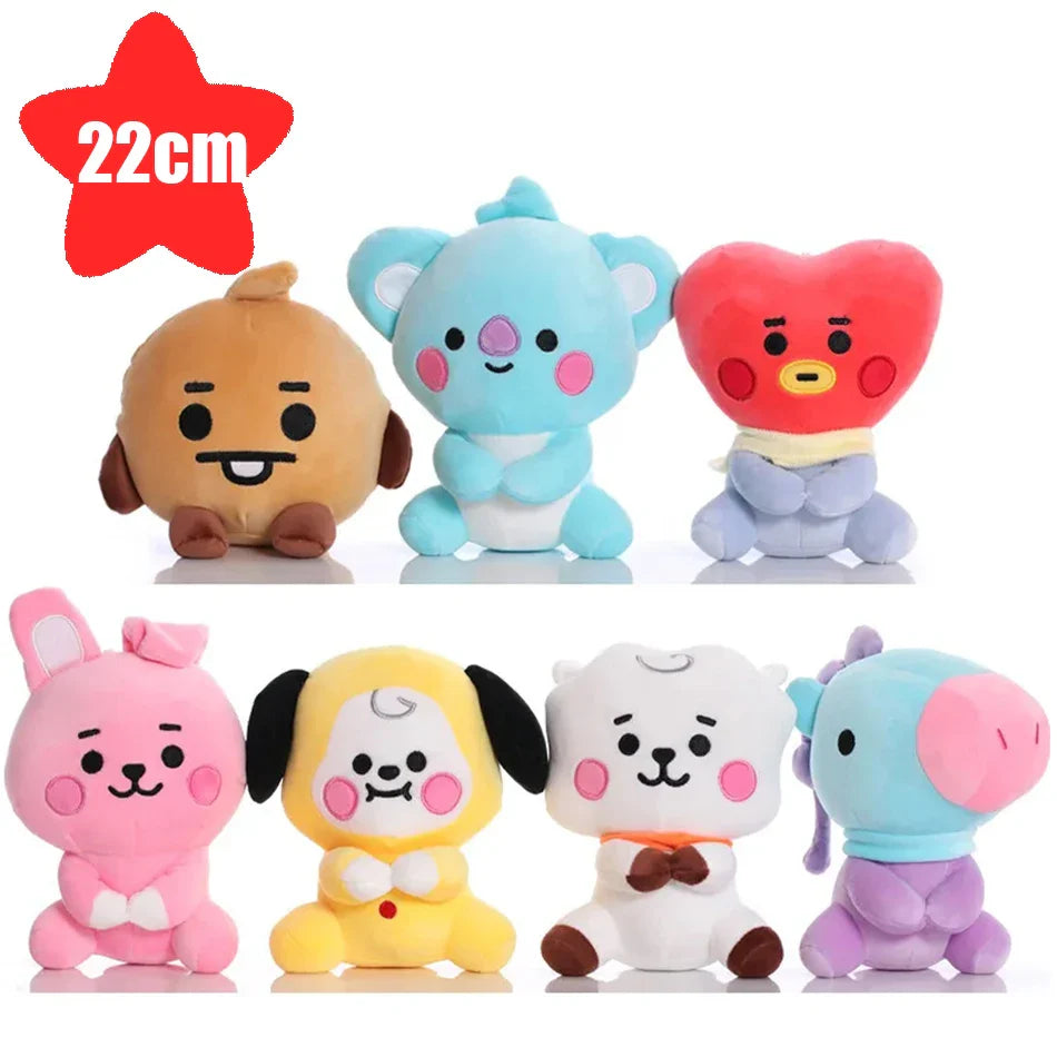B-T-21 Plush Toy Set – Cute Cartoon Animal Keychain & Backpack Pendant, Soft Stress Relief Toy & Friend Gift