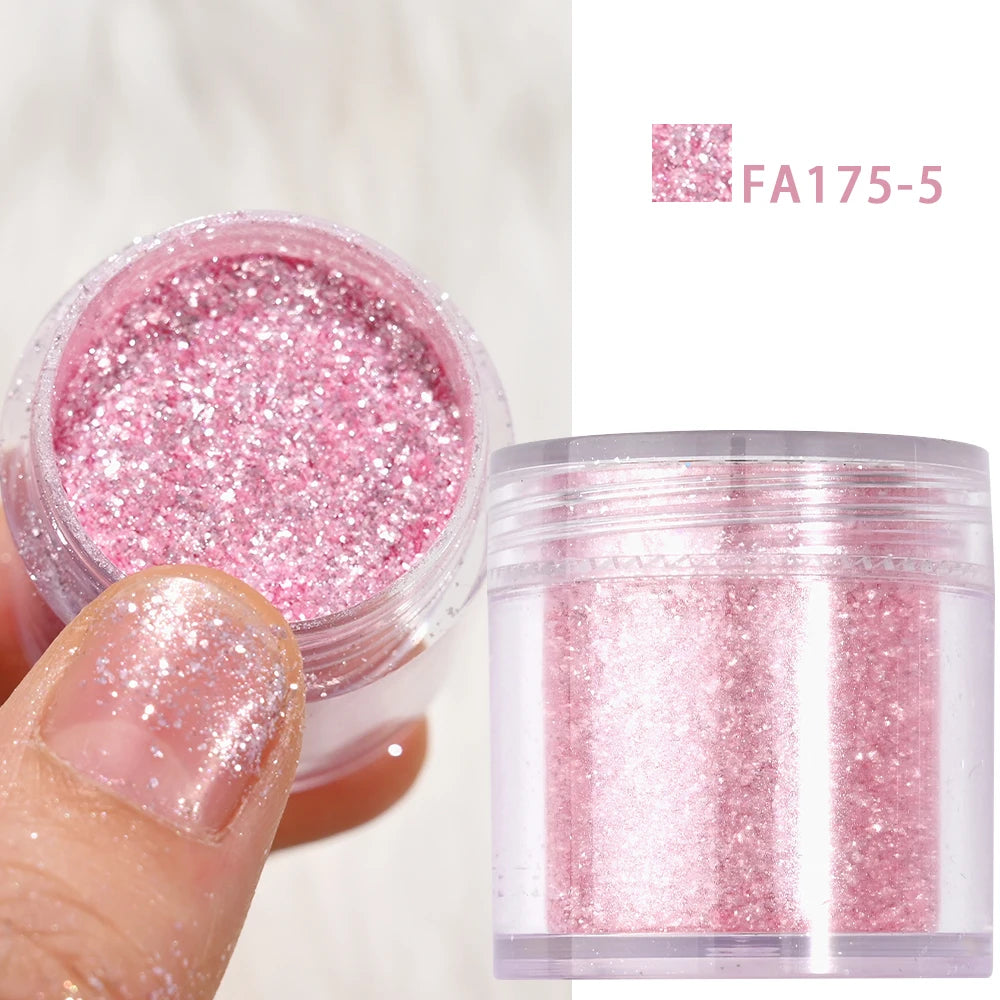 5g Laser Holographic Bulk Glitter Nail Shining Sparkly Pigment Loose Fine Glitter Reflective Gel Polish Accessories Nail Powder