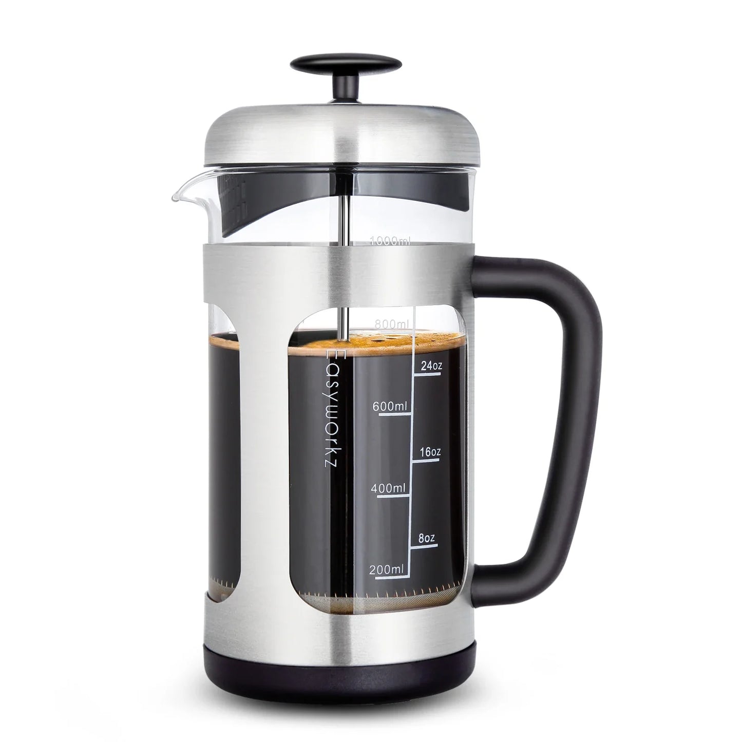 French Press  Coffee Tea Maker with Borosilicate Glass,Soft Grip Handle-6