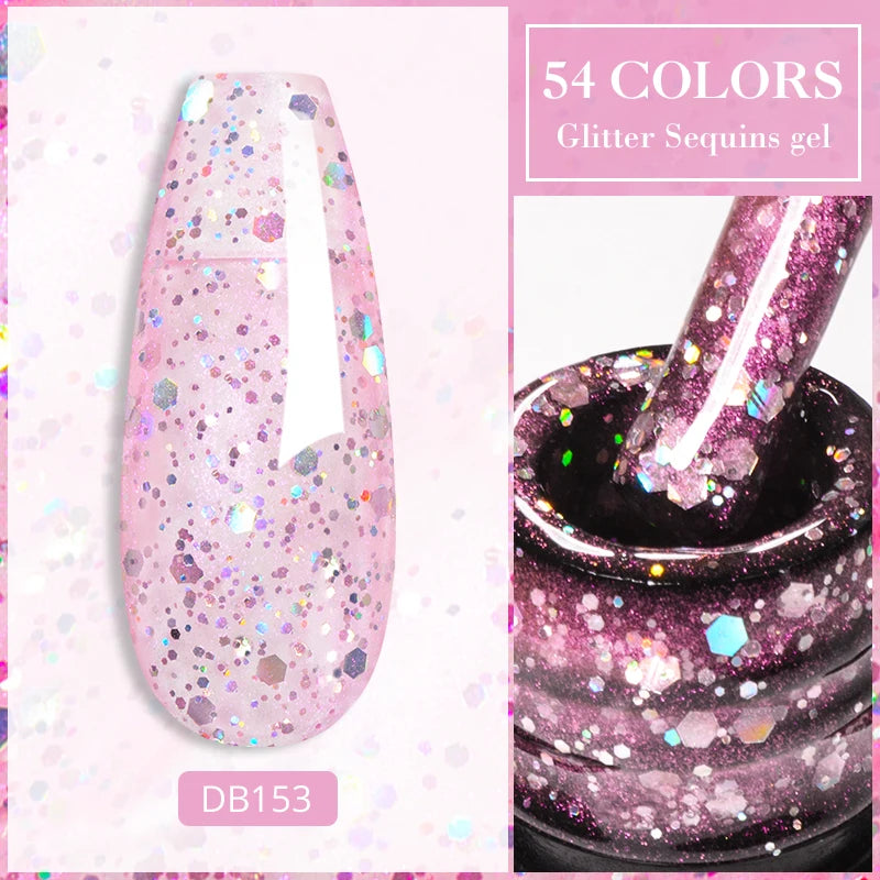 Mtssii 7ml Neon Snowflake Gel Nail Polish Fluorescent Gel UV LED Semi Permanent Glitter Snow Sequins Nails Art Design Varnishes