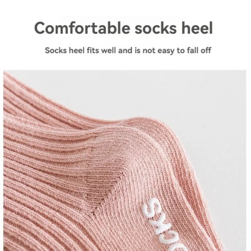 3Pairs/Lot Baby Socks Boys Girls Cotton Stripe Soft Sock Kids Toddler Non-Slip Rubber Grips Floor Socken For 0-3 Years