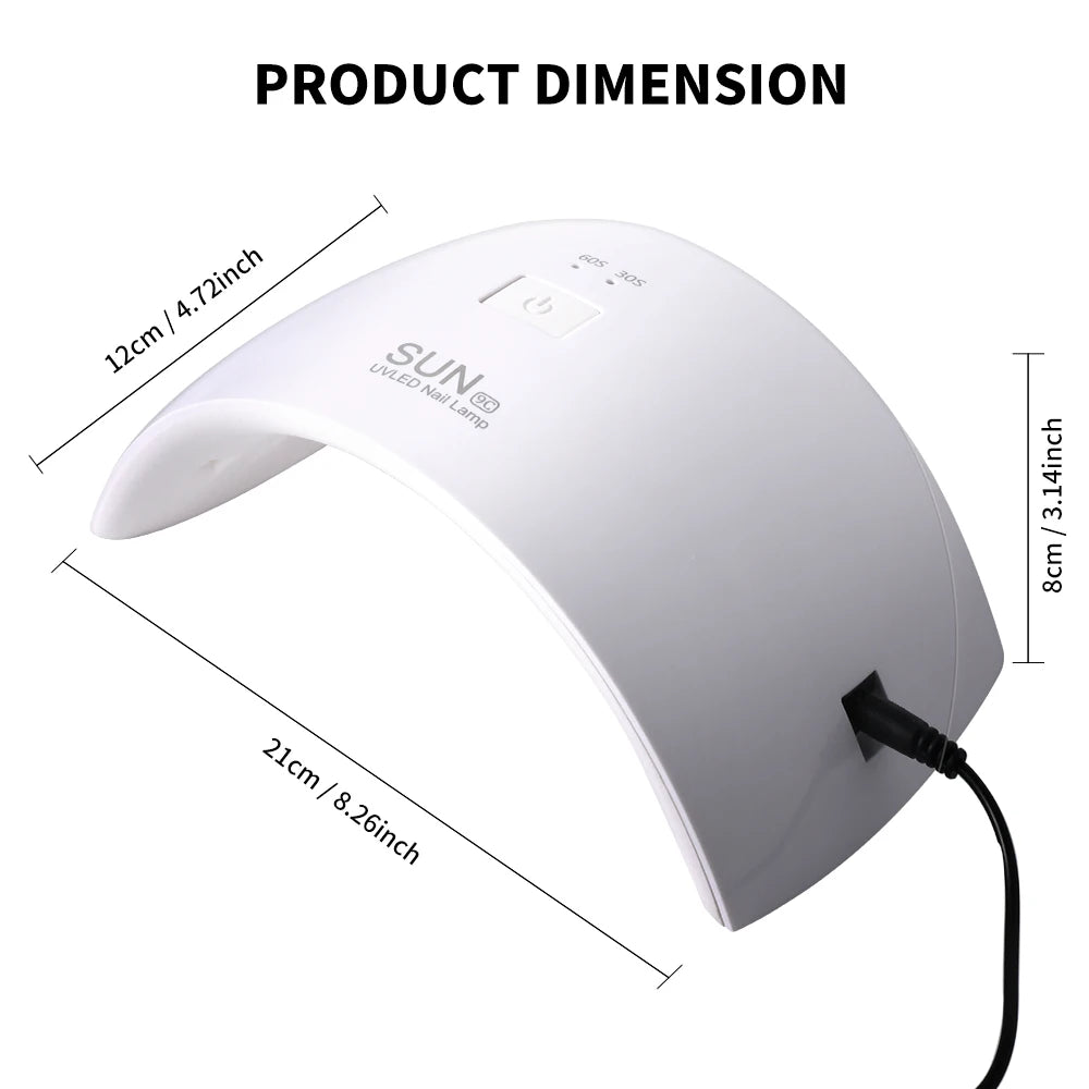 Limegirl Portable Nail UV Light Phototherapy Machine USB Manicure Dryer Lamp for Nails Polish UV Gel Drying Salon Equipment Tool