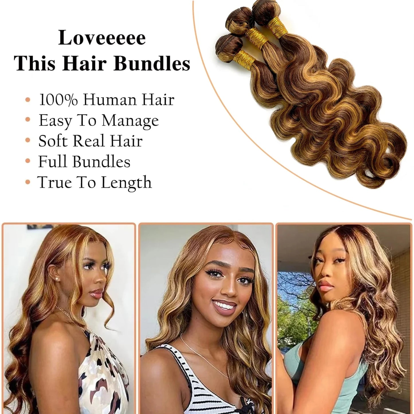 14A Highlight Bundles Human Hair 100% Unprocessed Brazilian Ombre Body Wave Bundles Raw Hair Bundle Weave Extensions Deals