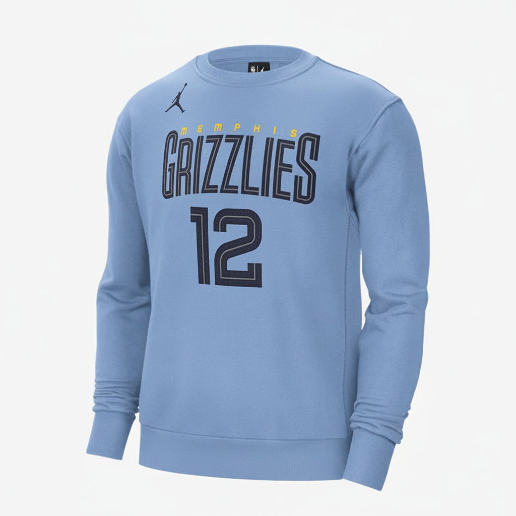 Blue sweatshirt with 'Memphis Grizzlies' and number '12' on a white background