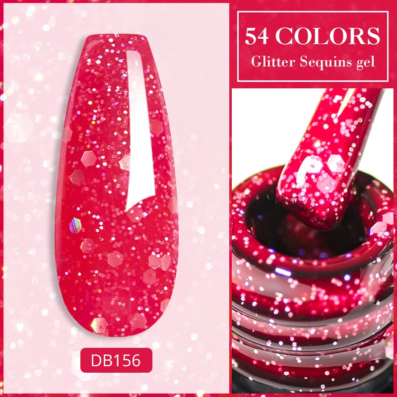 Mtssii 7ml Neon Snowflake Gel Nail Polish Fluorescent Gel UV LED Semi Permanent Glitter Snow Sequins Nails Art Design Varnishes