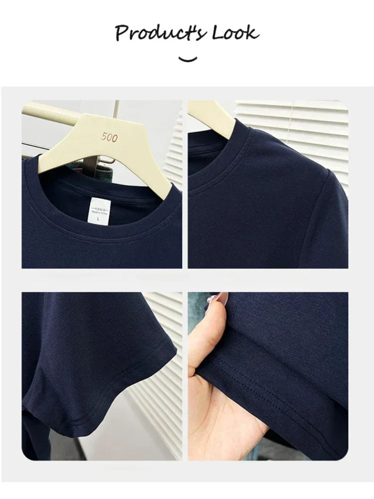 2026 Summer New High Quality Casual Plus Size T Shirt Sexy Short Sleeved Sleeves Fashion Trend Solid Women Clothing Y2k Tops