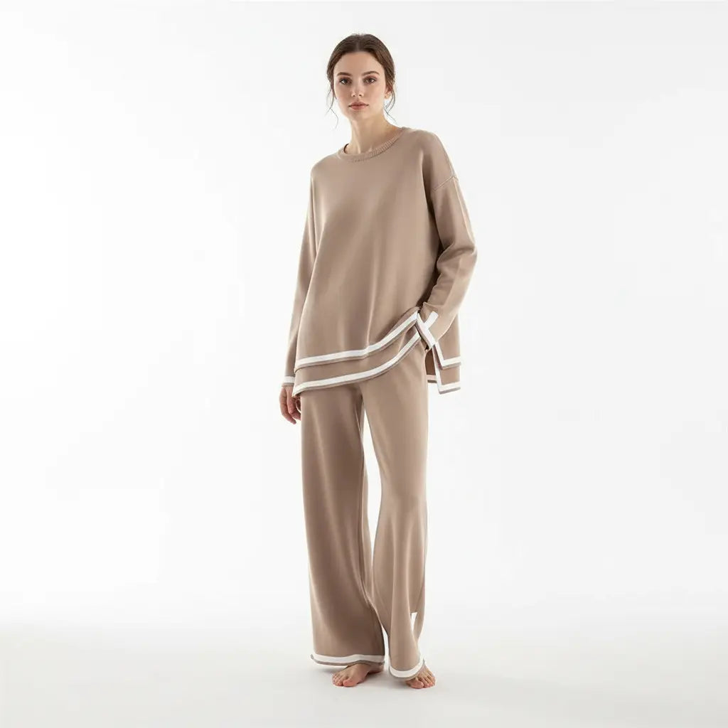 Long Sleeve Casual Knit Two-Piece Outfit