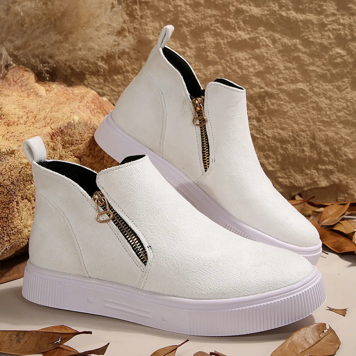 Large Size Women High Help Shoes 2025 Autumn Winter New Comfortable Fashion Non Slip Flats Outdoor Height Increase Casual Shoes