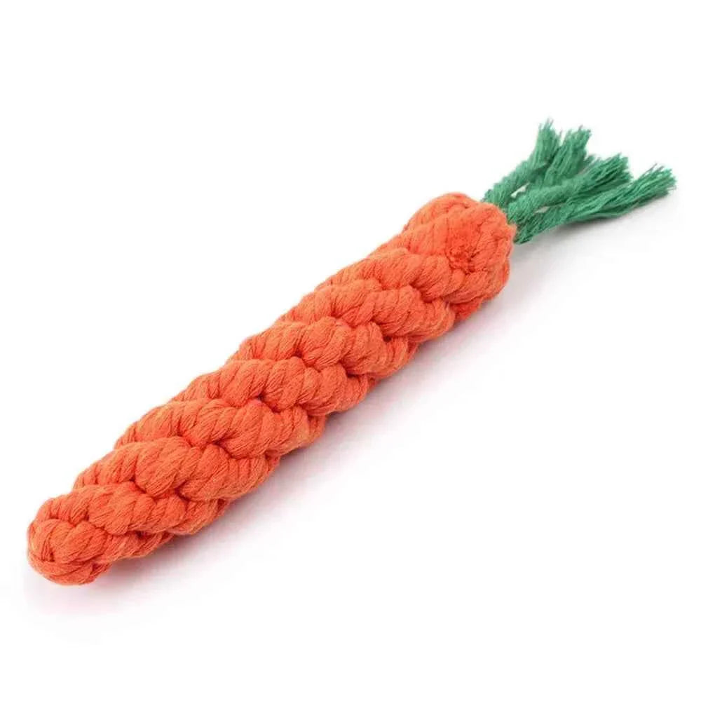 Carrot Rope Dog Chew Toy for Dental Health