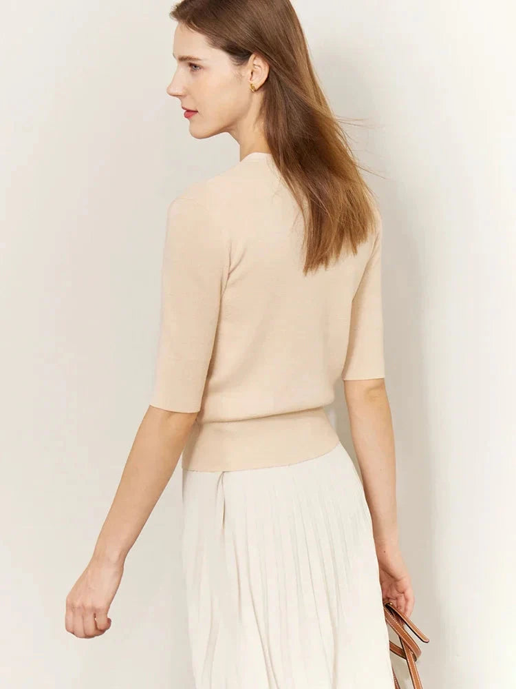 Slim V-Neck Knitted Cardigan Women’s Top