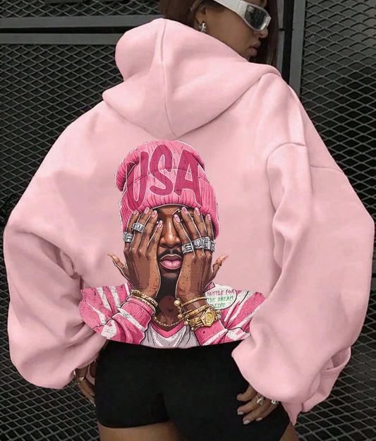 American Harajuku Hoodie Y2K Retro Oversize Zipper Hoodie Men Women Hip Hop Casual Sweatshirt Personality Hoodie New Streetwear