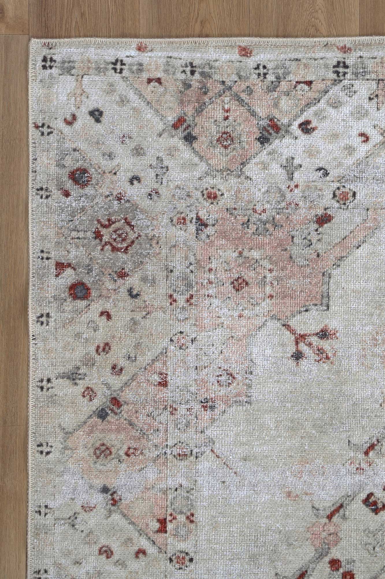 Sauville Modern Blush in Beige : Runner Rug-2