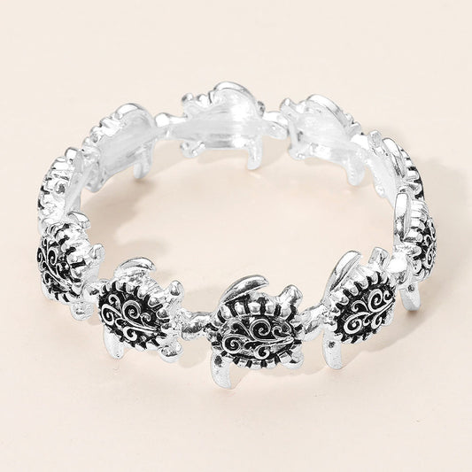 Antique Metal Sea Turtle Stretch Bracelet