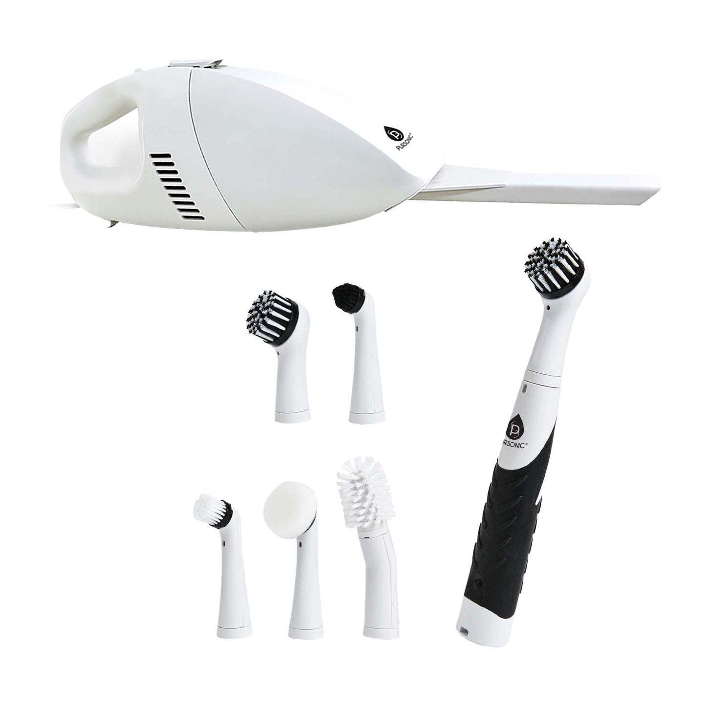 Deep Cleaning Duo Bundle: Cordless Power Scrubber Cleaning Brush + Pursonic Car Vacuum Cleaner-0