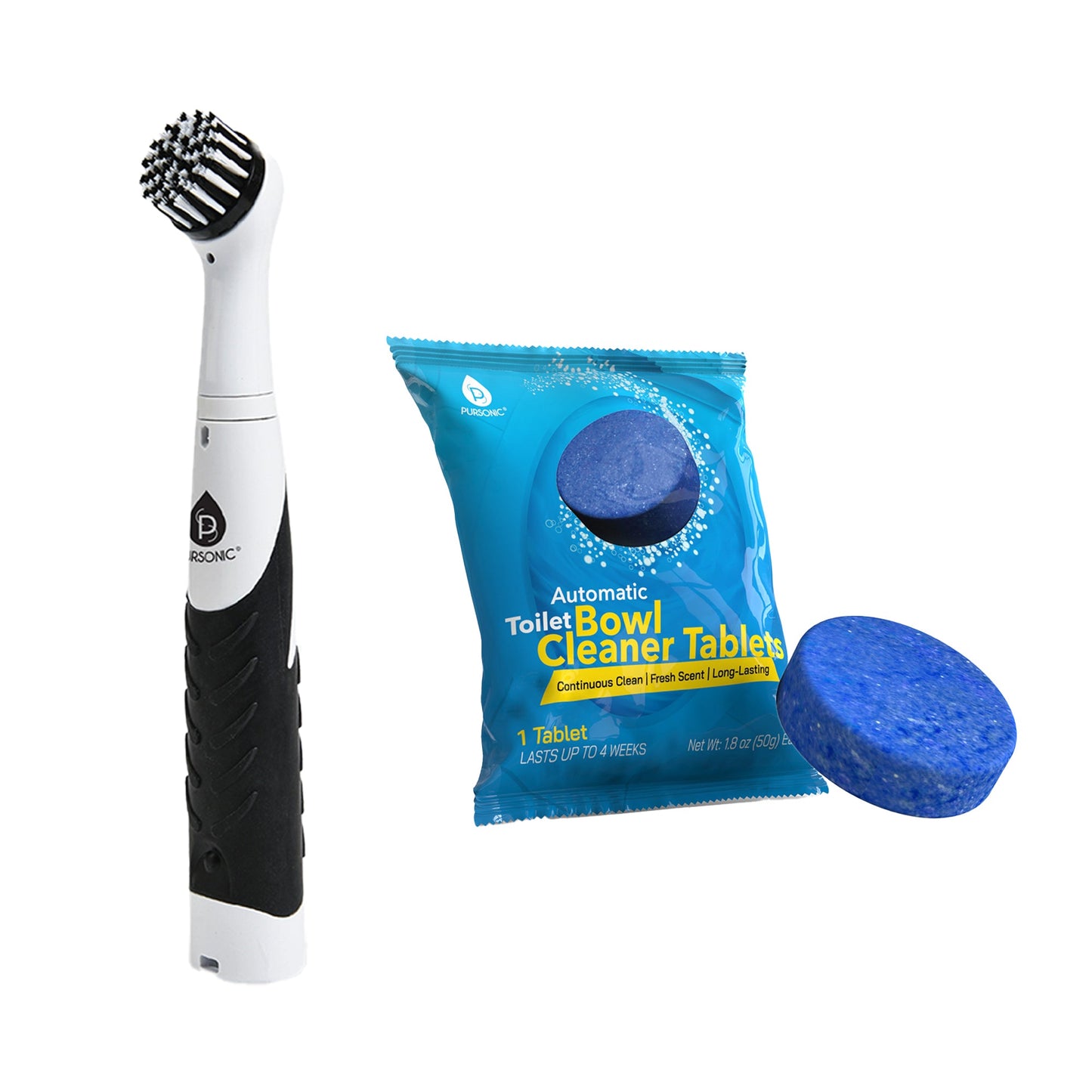 Pursonic Home Cleaning Power Bundle – Cordless Power Scrubber + Automatic Toilet Bowl Cleaner Tablets-0