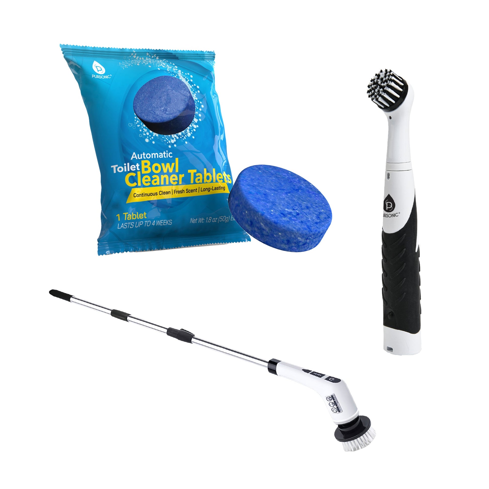 Pursonic Cleaning Power Bundle: Power Scrubbers Brushes & Toilet Tablets-0