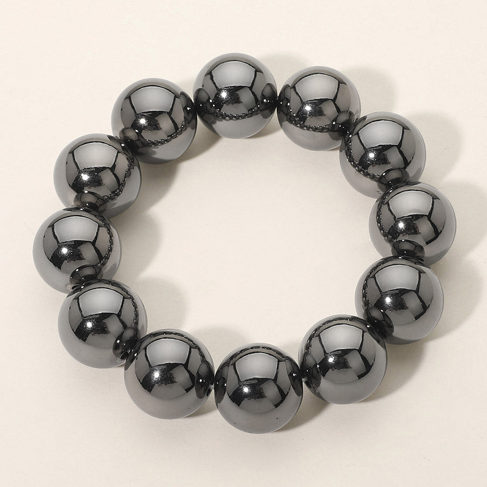 Metal Ball Beaded Stretch Bracelet