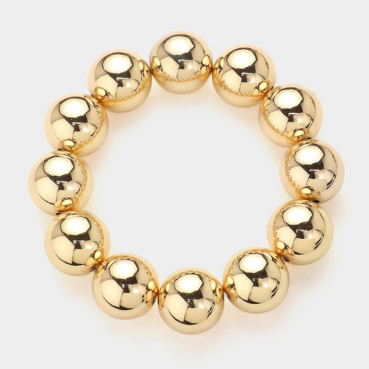 Metal Ball Beaded Stretch Bracelet