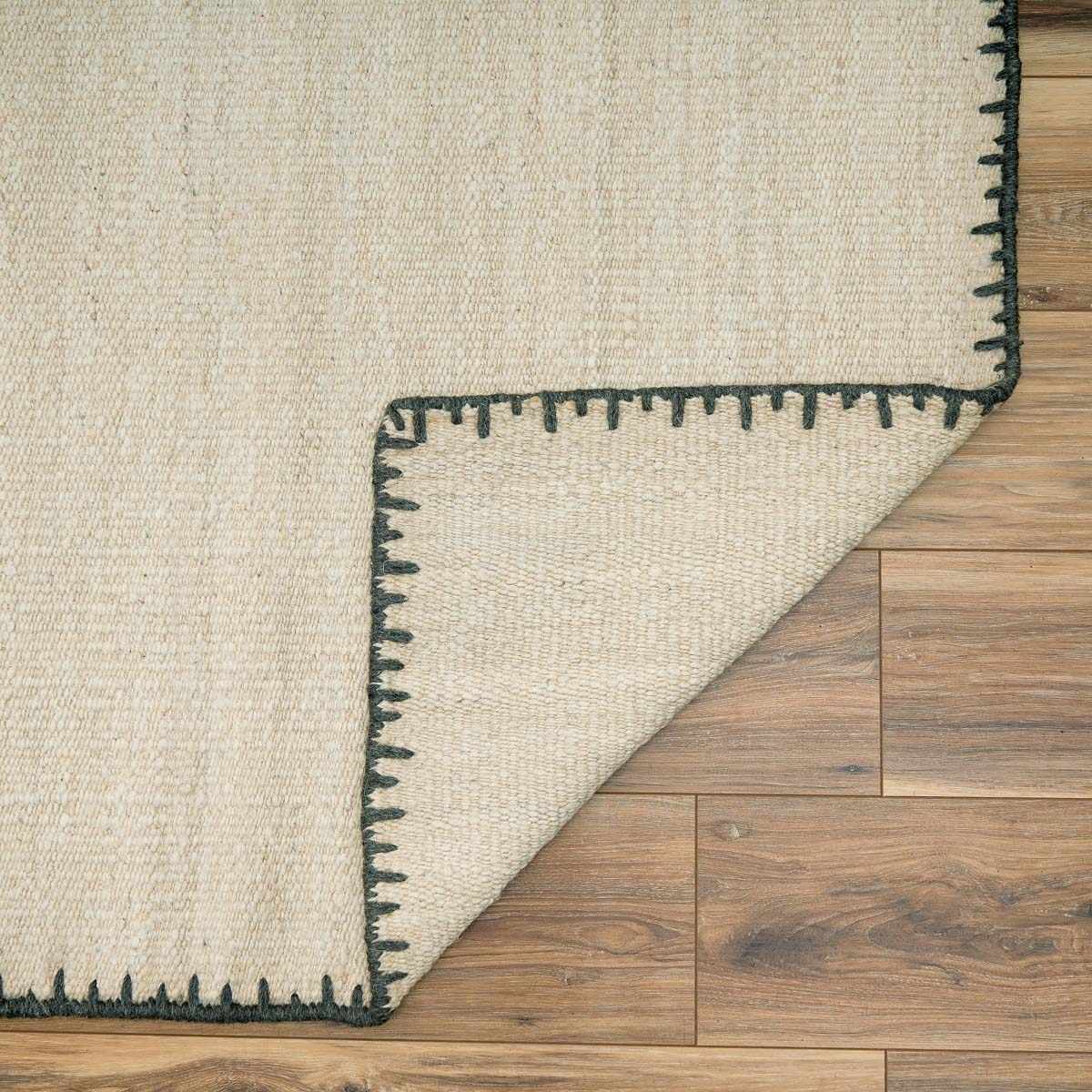 Ayumu Off White Hand Woven Wool Area Rug-2