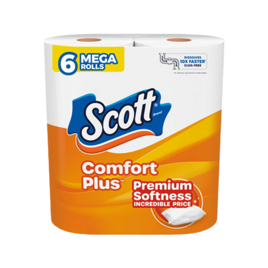 Scott ComfortPlus Mega Roll Toilet Paper, 6 pack