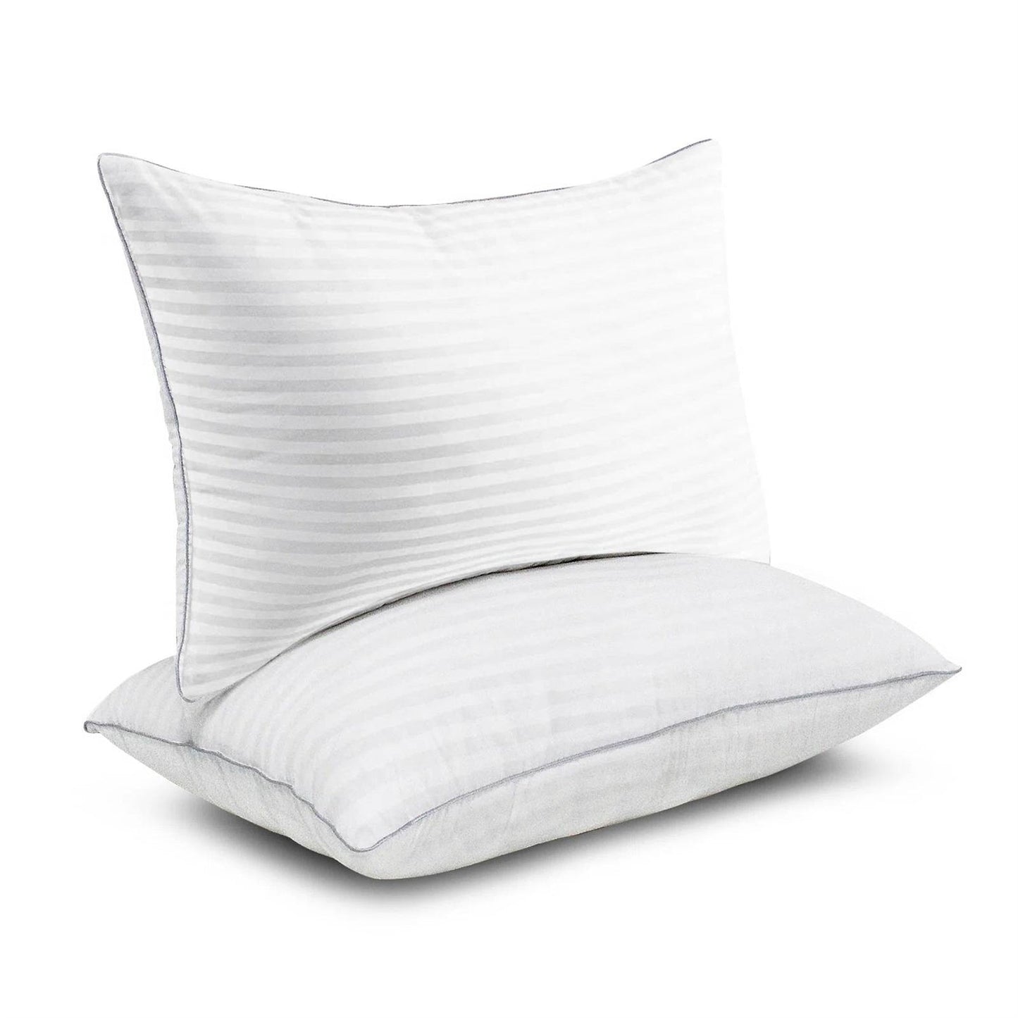 Set of 2 Machine Washable Down Alternative Bed Pillow with Cotton Cover - Queen-0