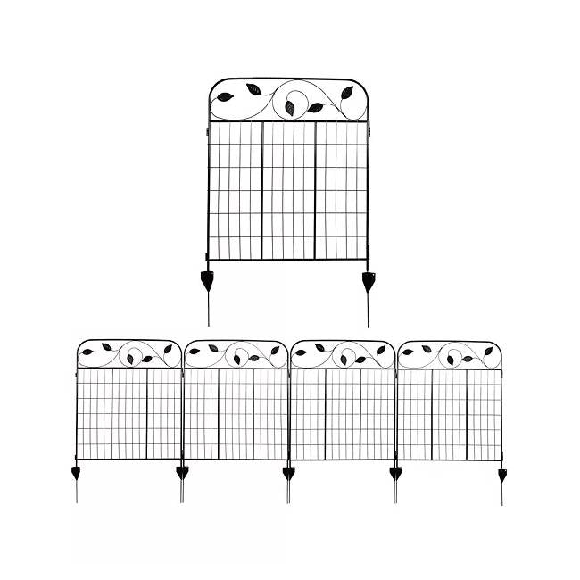 4 Pack Steel Foldable Garden Fence Floral Staked Trellis Panel Animal Barrier-0
