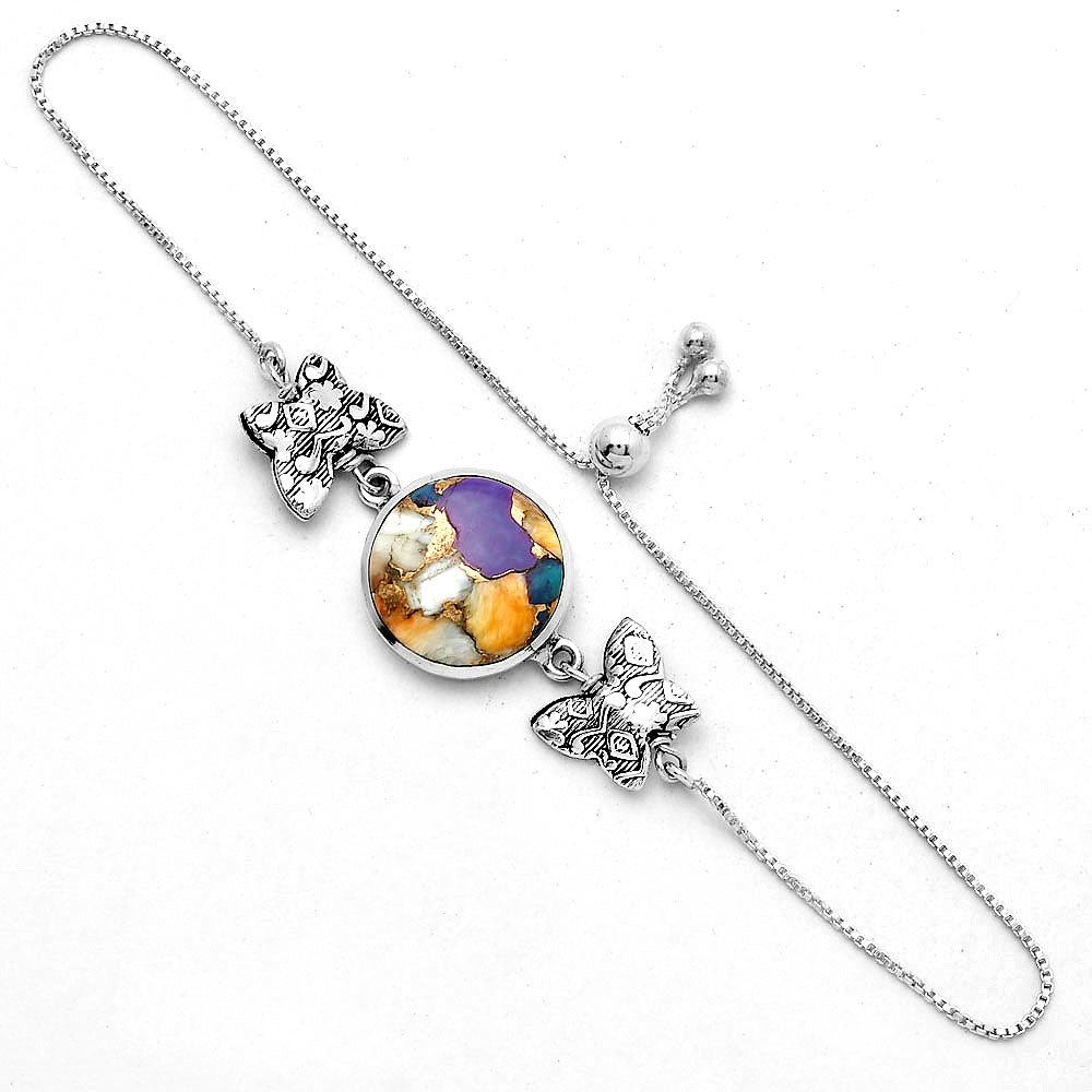 Adjustable - Spiny Oyster Turquoise Slider Bracelet B-1029 SDB4076-2