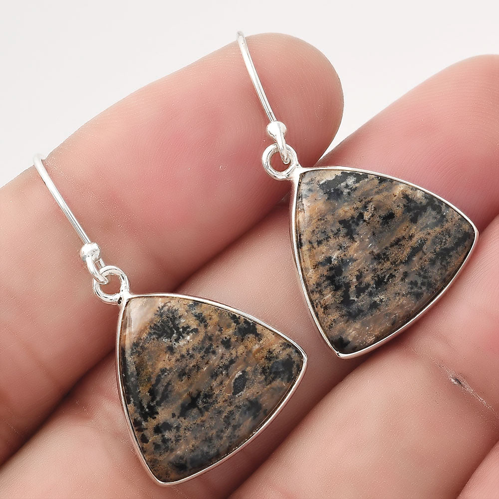 Natural Russian Honey Dendrite Opal Earrings E-1001 SDE50513-0