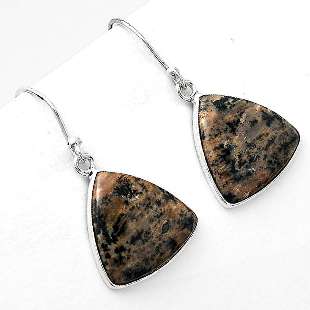 Natural Russian Honey Dendrite Opal Earrings E-1001 SDE50513-2