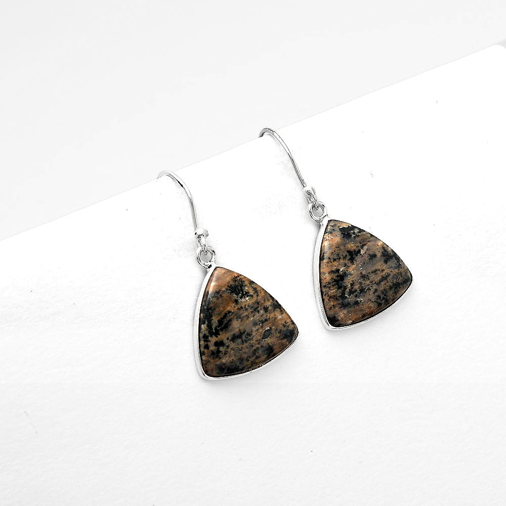Natural Russian Honey Dendrite Opal Earrings E-1001 SDE50513-1