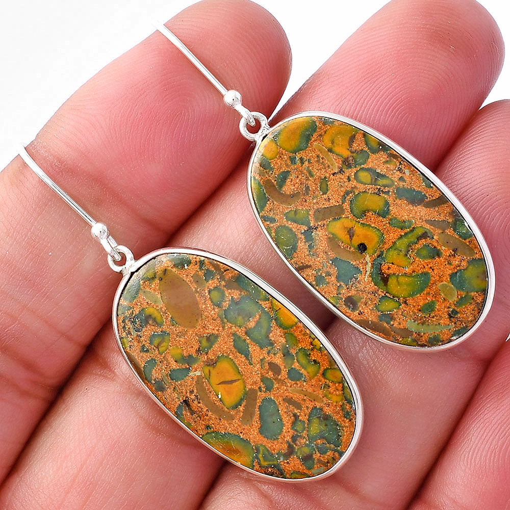 Natural Bamboo Jasper Earrings E-1001 SDE79481-0