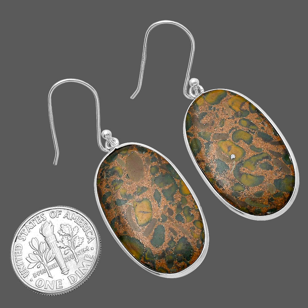 Natural Bamboo Jasper Earrings E-1001 SDE79481-2