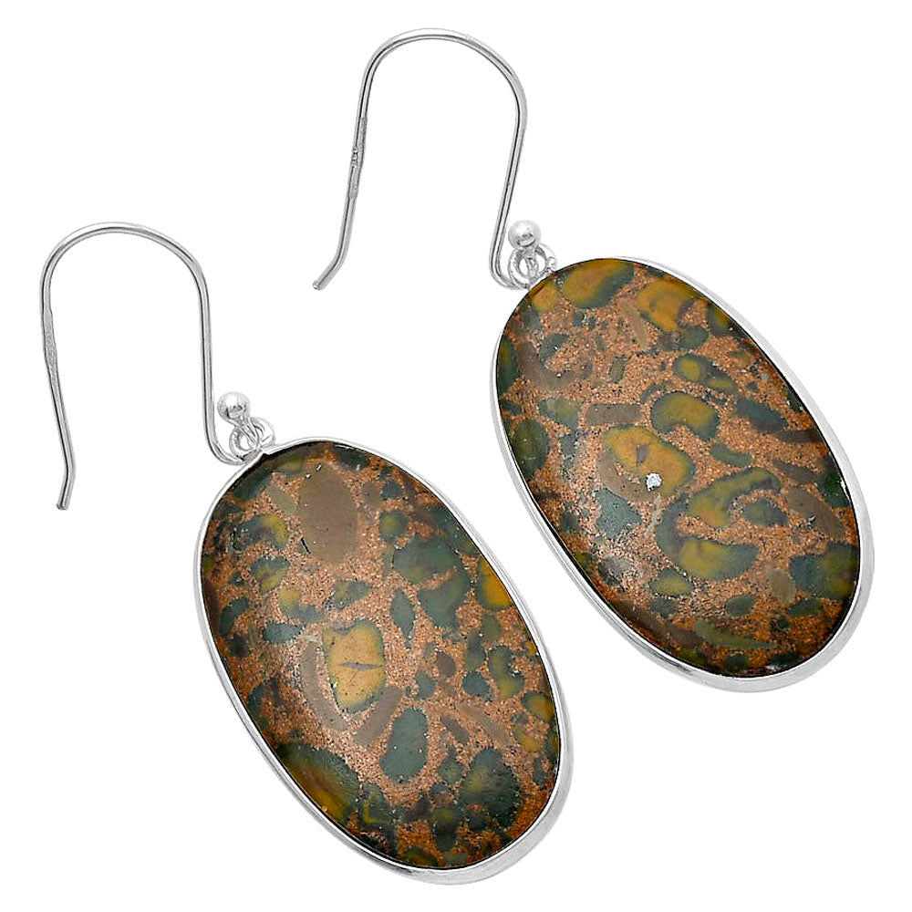 Natural Bamboo Jasper Earrings E-1001 SDE79481-1