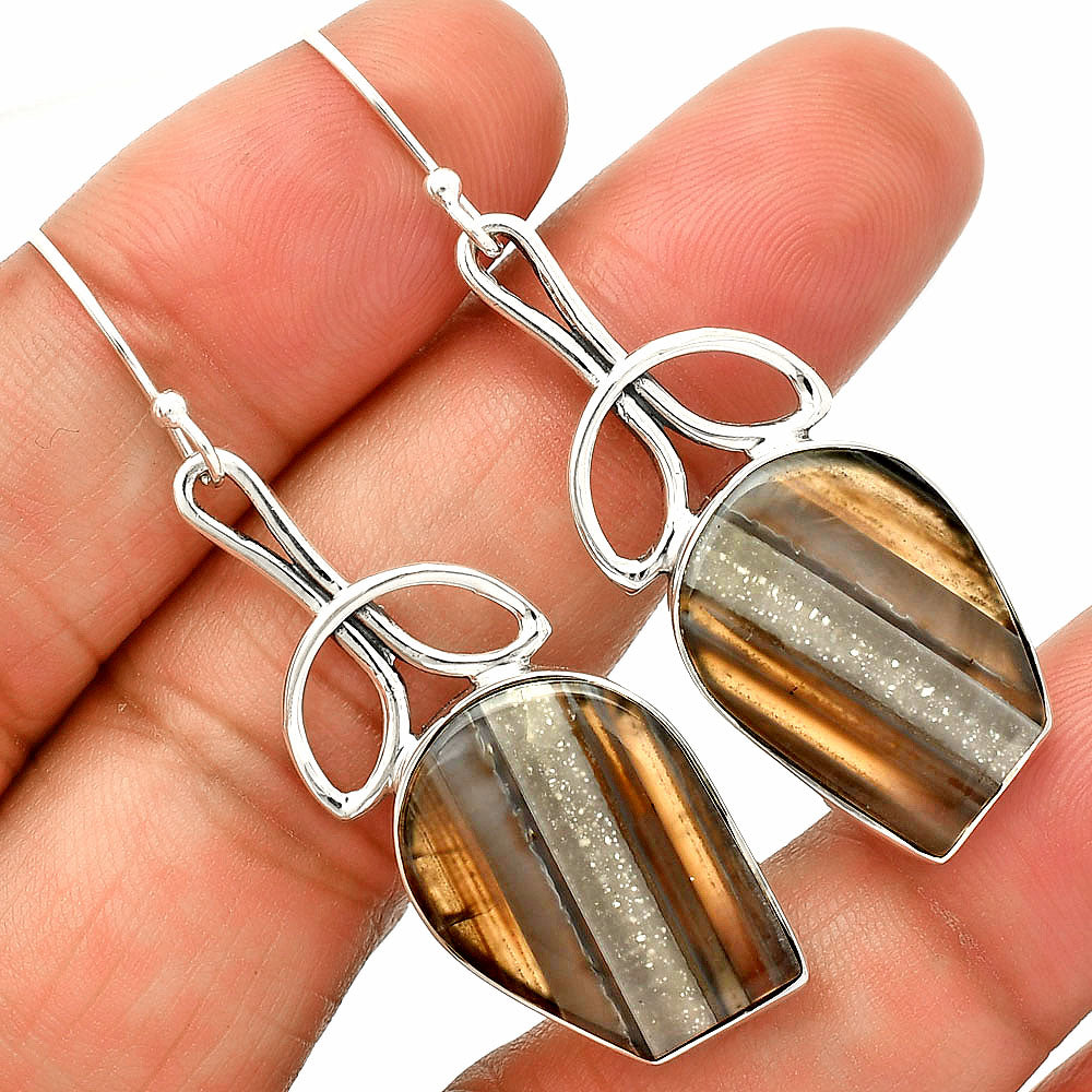 Natural Banded Onyx Earrings E-1197 SDE83722-0