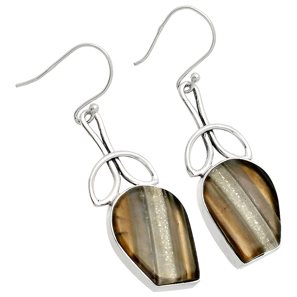 Natural Banded Onyx Earrings E-1197 SDE83722-1