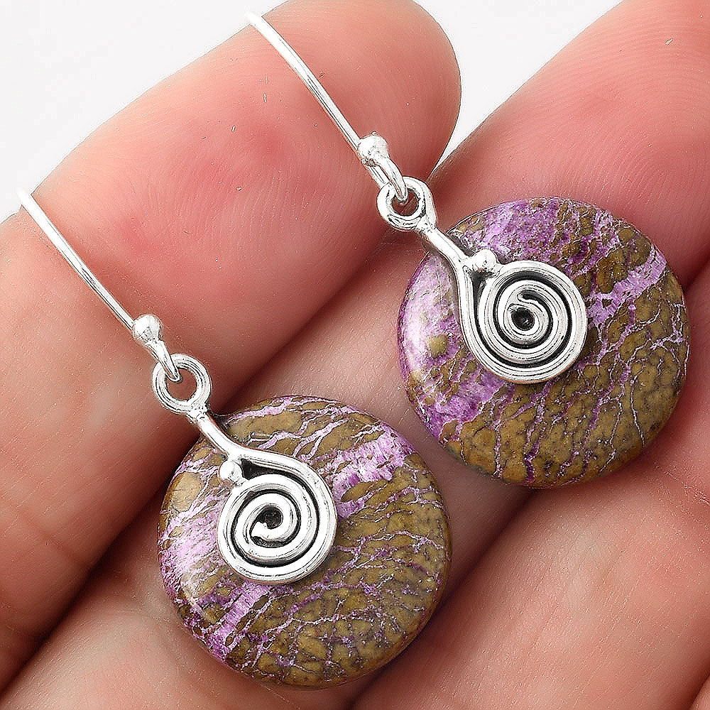 Natural Purpurite - South Africa Earrings E-1137 SDE86800-0
