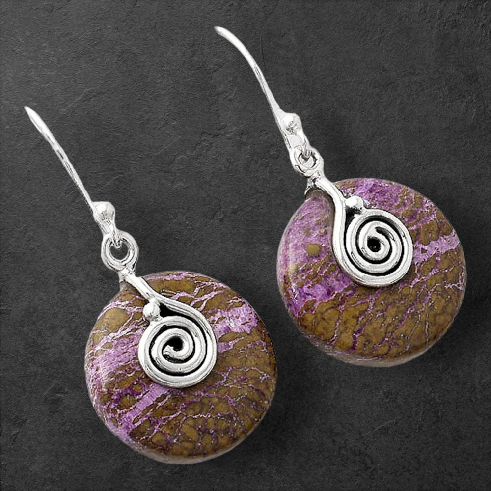 Natural Purpurite - South Africa Earrings E-1137 SDE86800-2