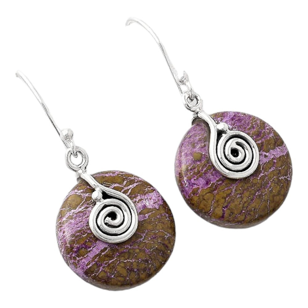 Natural Purpurite - South Africa Earrings E-1137 SDE86800-1