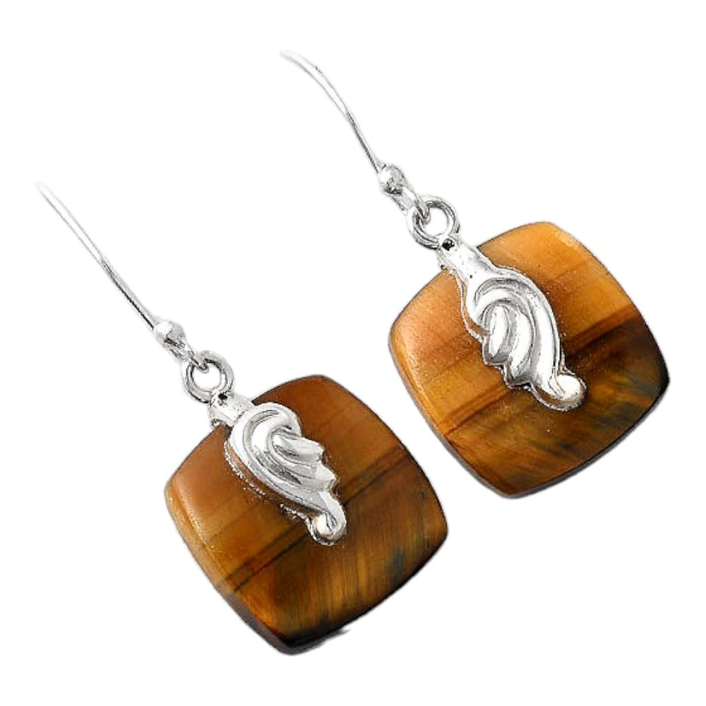 Natural Blue Tiger Eye Earrings E-1137 SDE86866-1