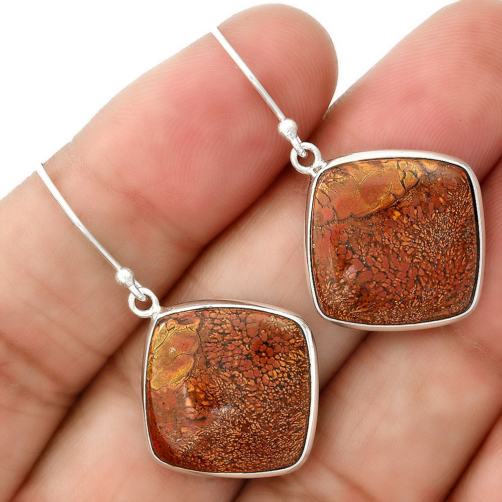Natural Red Moss Agate Earrings E-1001 SDE87821-0