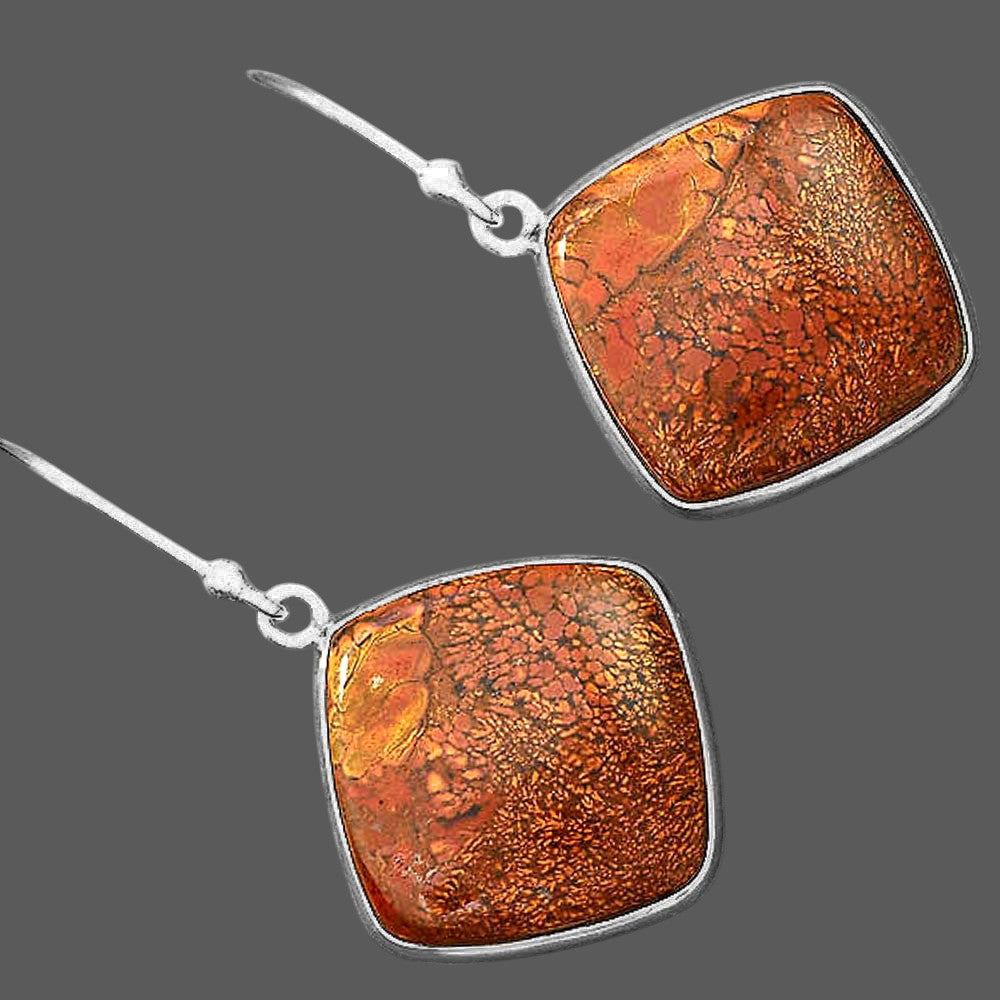 Natural Red Moss Agate Earrings E-1001 SDE87821-2