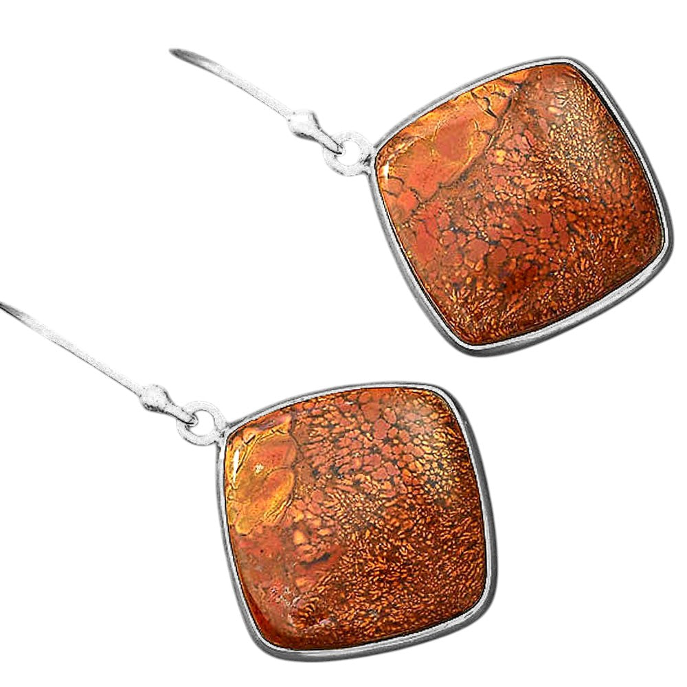 Natural Red Moss Agate Earrings E-1001 SDE87821-1
